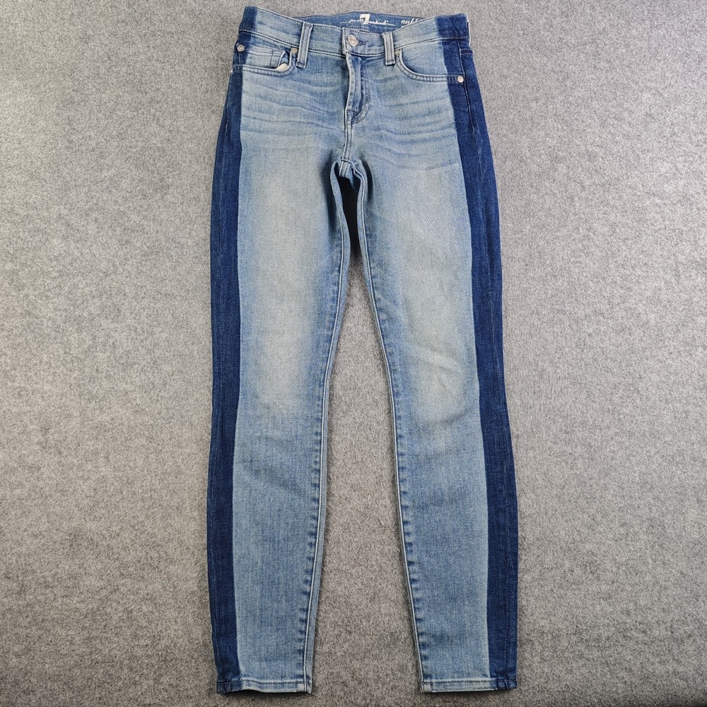 7 For All Mankind Ankle Gwenevere Jeans Women's 25 Blue Light Wash Denim Stretch